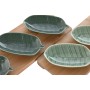 Conjunto para Aperitivos Home ESPRIT Verde Verde-escuro Bambu Porcelana Tropical 4 Peças 28,4 x 10,5 x 3 cm (2 Unidades) | Tienda24 - Global Online Shop Tienda24.eu