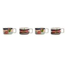 Ensemble de tasses à café Home ESPRIT Bleu Vert Rose Lila Métal Bambou Dolomite 260 ml de Home ESPRIT, Tasses - Réf : S305476...