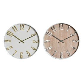 Reloj de Pared Home ESPRIT Blanco Dorado Plateado PVC 30 x 4 x 30 cm (2 Unidades) de Home ESPRIT, Relojes de pared - Ref: S30...