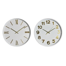 Reloj de Pared Home ESPRIT Blanco Dorado PVC 30 x 4 x 30 cm (2 Unidades) de Home ESPRIT, Relojes de pared - Ref: S3054790, Pr...