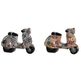 Figurine Décorative Home ESPRIT Multicouleur méditerranéen scooter 14 x 8 x 11 cm (2 Unités) de Home ESPRIT, Objets de décora...