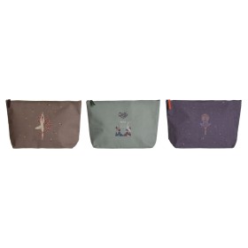 Toilet Bag DKD Home Decor Brown Green Burgundy Canvas Yoga 33 x 8 x 20 cm (3 Units) by DKD Home Decor, Cosmetic Cases - Ref: ...