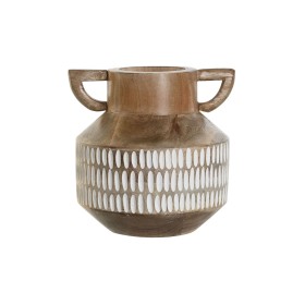 Vase Home ESPRIT Blanc Marron Bois de manguier Colonial 18 x 18 x 19 cm de Home ESPRIT, Vases - Réf : S3054918, Prix : 26,61 ...