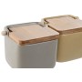 Salt Shaker with Lid Home ESPRIT Beige Grey Natural Bamboo Dolomite 15 x 12 x 11 cm (2 Units) | Tienda24 - Global Online Shop Tienda24.eu