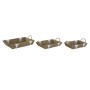 Juego de Bandejas Home ESPRIT Blanco Natural Metal 51 x 30,5 x 13 cm (3 Unidades) de Home ESPRIT, Platos y fuentes - Ref: S30...