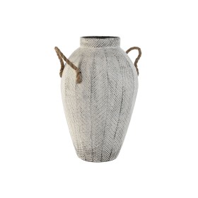 Vase Home ESPRIT Blanc Métal Corde 25,5 x 25,5 x 41 cm de Home ESPRIT, Vases - Réf : S3054969, Prix : 38,10 €, Remise : %