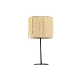 Desk lamp Home ESPRIT Brown Black Raffia Iron 50 W 220 V 25 x 25 x 47 cm by Home ESPRIT, Bedside and Table Lamps - Ref: S3055...