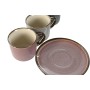 Juego de 6 Tazas con Plato Home ESPRIT Azul Blanco Rosa Granate Gres 165 ml 14 x 14 x 2 cm de Home ESPRIT, Tazas - Ref: S3055...