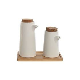 Oil and Vinegar Set Home ESPRIT White Bamboo Stoneware 20,6 x 12 x 18 cm by Home ESPRIT, Dispensers for dressings and spices ...