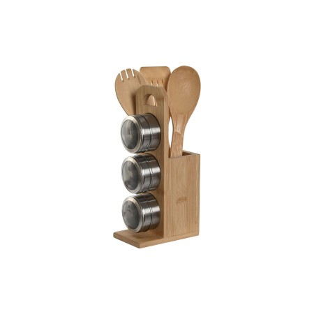 Porta Utensílios de Cozinha Home ESPRIT Bambu Aço inoxidável 8 x 13 x 27 cm 6 Peças | Tienda24 - Global Online Shop Tienda24.eu