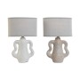 Lampe de bureau Home ESPRIT Blanc Beige Grès 40 W 220 V 22 x 22 x 34 cm (2 Unités) de Home ESPRIT, Lampes de chevet - Réf : S...