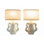 Lampe de bureau Home ESPRIT Blanc Beige Grès 40 W 220 V 22 x 22 x 34 cm (2 Unités) de Home ESPRIT, Lampes de chevet - Réf : S...