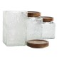 Set de 3 Botes Home ESPRIT Natural Cristal Acacia 500 ml 750 ml 1 L 9,5 x 9,5 x 17,5 cm de Home ESPRIT, Almacenamiento de ali...