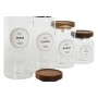 Set di 4 Barattoli Home ESPRIT Naturale Acacia Vetro Borosilicato 1 L 1,3 L 1,7 L 10 x 10 x 29,5 cm di Home ESPRIT, Conservaz...