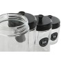 Conjunto de 4 Potes Home ESPRIT Preto Metal Cristal 1 L 1,5 L 1,8 L 10,4 x 10,4 x 26,4 cm de Home ESPRIT, Armazenamento de al...