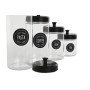 Conjunto de 4 Potes Home ESPRIT Preto Metal Cristal 1 L 1,5 L 1,8 L 10,4 x 10,4 x 26,4 cm de Home ESPRIT, Armazenamento de al...