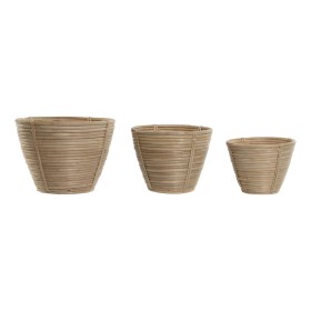 Set de pots de fleurs Home ESPRIT Rotin 25 x 25 x 20 cm de Home ESPRIT, Cache-pots - Réf : S3055270, Prix : 36,45 €, Remise : %