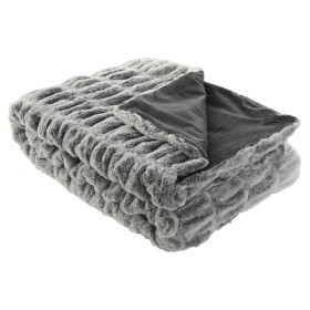 Manta Home ESPRIT Gris 130 x 170 x 2 cm de Home ESPRIT, Mantas y colchas - Ref: S3055326, Precio: 35,13 €, Descuento: %