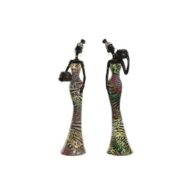 Figura Decorativa Home ESPRIT Multicolor Africana 10 x 7,5 x 38,5 cm (2 Unidades) de Home ESPRIT, Adornos - Ref: S3055380, Pr...