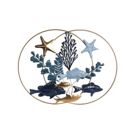 Wall Decoration Home ESPRIT Blue Golden Mediterranean Fish 83 x 6 x 63 cm by Home ESPRIT, Ornaments - Ref: S3055478, Price: 3...