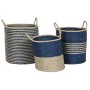 Juego de Cestas Home ESPRIT Azul Natural Yute Hierba marina Mediterráneo 43 x 43 x 54 cm (3 Piezas) de Home ESPRIT, Cajas - R...