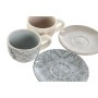 Set of Mugs with Saucers Home ESPRIT Blue Beige Metal Dolomite 180 ml 20 x 18 x 20 cm (2 Units) by Home ESPRIT, Cups - Ref: S...