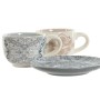 Set of Mugs with Saucers Home ESPRIT Blue Beige Metal Dolomite 180 ml 20 x 18 x 20 cm (2 Units) by Home ESPRIT, Cups - Ref: S...