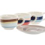 Set of 6 Cups with Plate Home ESPRIT Yellow Blue Green Lilac Metal Dolomite 180 ml | Tienda24 - Global Online Shop Tienda24.eu