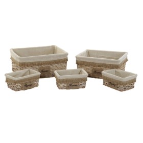 Basket set Home ESPRIT Brown Natural 48 x 40 x 22 cm (5 Pieces) by Home ESPRIT, Boxes - Ref: S3055543, Price: 48,81 €, Discou...