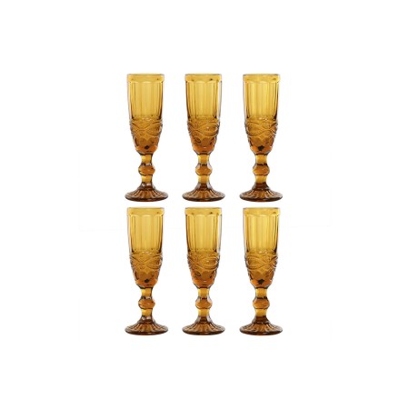 Set of cups Home ESPRIT Amber Crystal 150 ml (6 Units) by Home ESPRIT, Water Glasses - Ref: S3055592, Price: 18,20 €, Discoun...