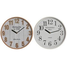 Horloge Murale Home ESPRIT Blanc Verre Bois MDF 32 x 4,5 x 32 cm (2 Unités) de Home ESPRIT, Pendules murales - Réf : S3055629...