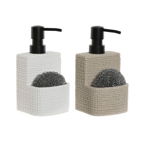 Distributeur de Savon Home ESPRIT Noir Beige Gris clair Résine Marbre 9 x 8 x 18 cm (2 Unités) de Home ESPRIT, Supports et di...