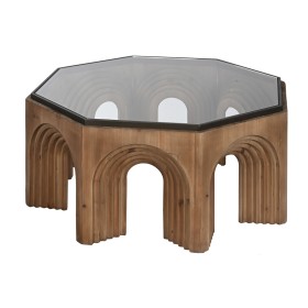 Table Basse Home ESPRIT Verre Bois d'épicéa 99 x 99 x 46 cm de Home ESPRIT, Tables - Réf : S3055714, Prix : 517,94 €, Remise : %