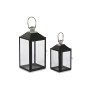 Lanterne Home ESPRIT Noir Argenté Verre Acier 18 x 18 x 41 cm (2 Pièces) de Home ESPRIT, Bougeoirs et chandeliers - Réf : S30...