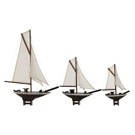 Figura Decorativa Home ESPRIT Branco Castanho Mediterrâneo 55 x 8 x 70 cm (3 Peças) | Tienda24 - Global Online Shop Tienda24.eu