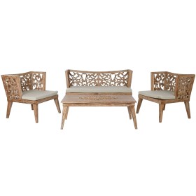 Set Tavolo con 3 Sedie Home ESPRIT Beige Naturale Teca 133 x 60 x 70 cm di Home ESPRIT, Divani - Rif: S3055793, Prezzo: 922,9...