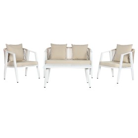 Conjunto de Mesa com 3 Poltronas Home ESPRIT Branco Aço 123 x 66 x 72 cm de Home ESPRIT, Sofás - Ref: S3055838, Preço: 667,69...