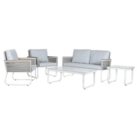 Conjunto de Mesa com 3 Poltronas Home ESPRIT Cinzento Aço Policarbonato 128 x 69 x 79 cm de Home ESPRIT, Sofás - Ref: S305583...