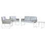 Conjunto de Mesa con 3 Sillones Home ESPRIT Gris Acero Policarbonato 128 x 69 x 79 cm de Home ESPRIT, Sofás - Ref: S3055839, ...