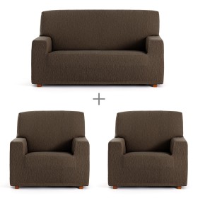 Sofa cover set Eysa TROYA Brown 70 x 110 x 210 cm 3 Pieces by Eysa, Sofas & Couches - Ref: D1606838, Price: 103,07 €, Discoun...