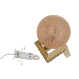 Desk lamp DKD Home Decor Brown Pink Salt Acacia 15 W 220 V 15 x 15 x 20 cm by DKD Home Decor, Bedside and Table Lamps - Ref: ...