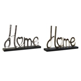 Figura Decorativa DKD Home Decor Preto Dourado Prateado Urbana 46 x 8 x 29 cm (2 Unidades) de DKD Home Decor, Adornos - Ref: ...