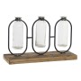 Vase DKD Home Decor Noir Naturel Métal Verre Bois de paulownia 38 x 11,5 x 23 cm (3 Pièces) de DKD Home Decor, Vases - Réf : ...