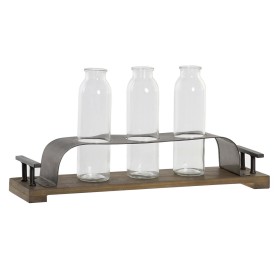 Vase DKD Home Decor Brown Black Metal Crystal 45 x 11 x 22 cm (3 Pieces) by DKD Home Decor, Vases - Ref: S3055895, Price: 20,...