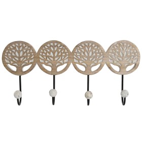 Wall mounted coat hanger Home ESPRIT Black Metal Mango wood Tree 39 x 6,5 x 18,5 cm by Home ESPRIT, Wall Coat Racks - Ref: S3...