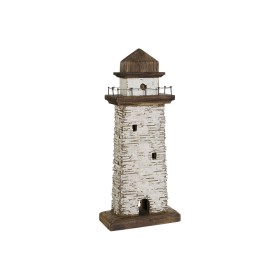 Figura Decorativa Home ESPRIT Branco Natural Farol Acabamento envelhecido 22,5 x 11 x 51 cm de Home ESPRIT, Adornos - Ref: S3...