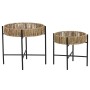 Conjunto de 2 mesas Home ESPRIT Preto Natural Metal 49 x 49 x 44 cm | Tienda24 - Global Online Shop Tienda24.eu