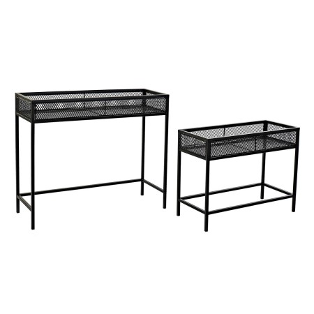 Set de Maceteros Home ESPRIT Negro Metal 70 x 25 x 60 cm de Home ESPRIT, Maceteros - Ref: S3055987, Precio: 66,54 €, Descuent...