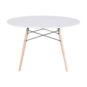 Dining Table Home ESPRIT White Black Natural Birch MDF Wood 120 x 120 x 74 cm by Home ESPRIT, Dining Tables - Ref: S3055999, ...