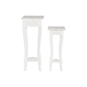 Jeu de 2 tables Home ESPRIT Blanc Bois MDF 30 x 30 x 76,5 cm de Home ESPRIT, Tables - Réf : S3056046, Prix : 80,03 €, Remise : %